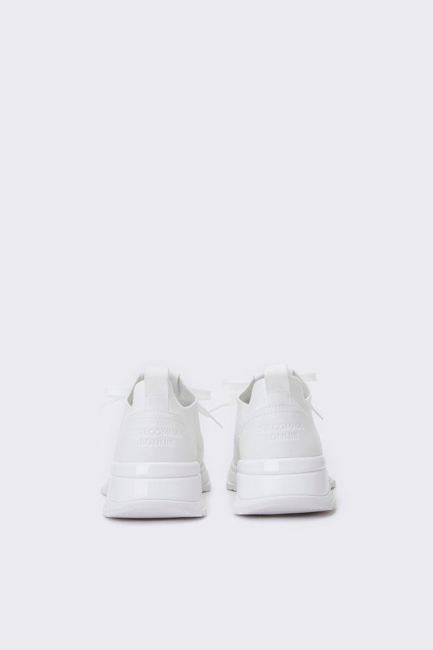 SUECOMMA BONNIE Leather patch knit sneakers(white)  DG4DS24003WHT 4