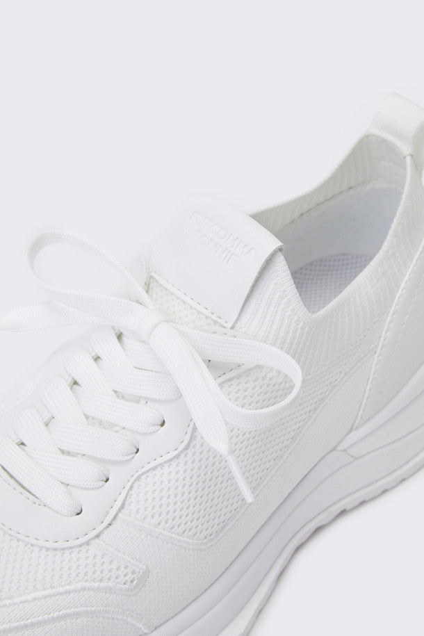 SUECOMMA BONNIE Leather patch knit sneakers(white)  DG4DS24003WHT 6