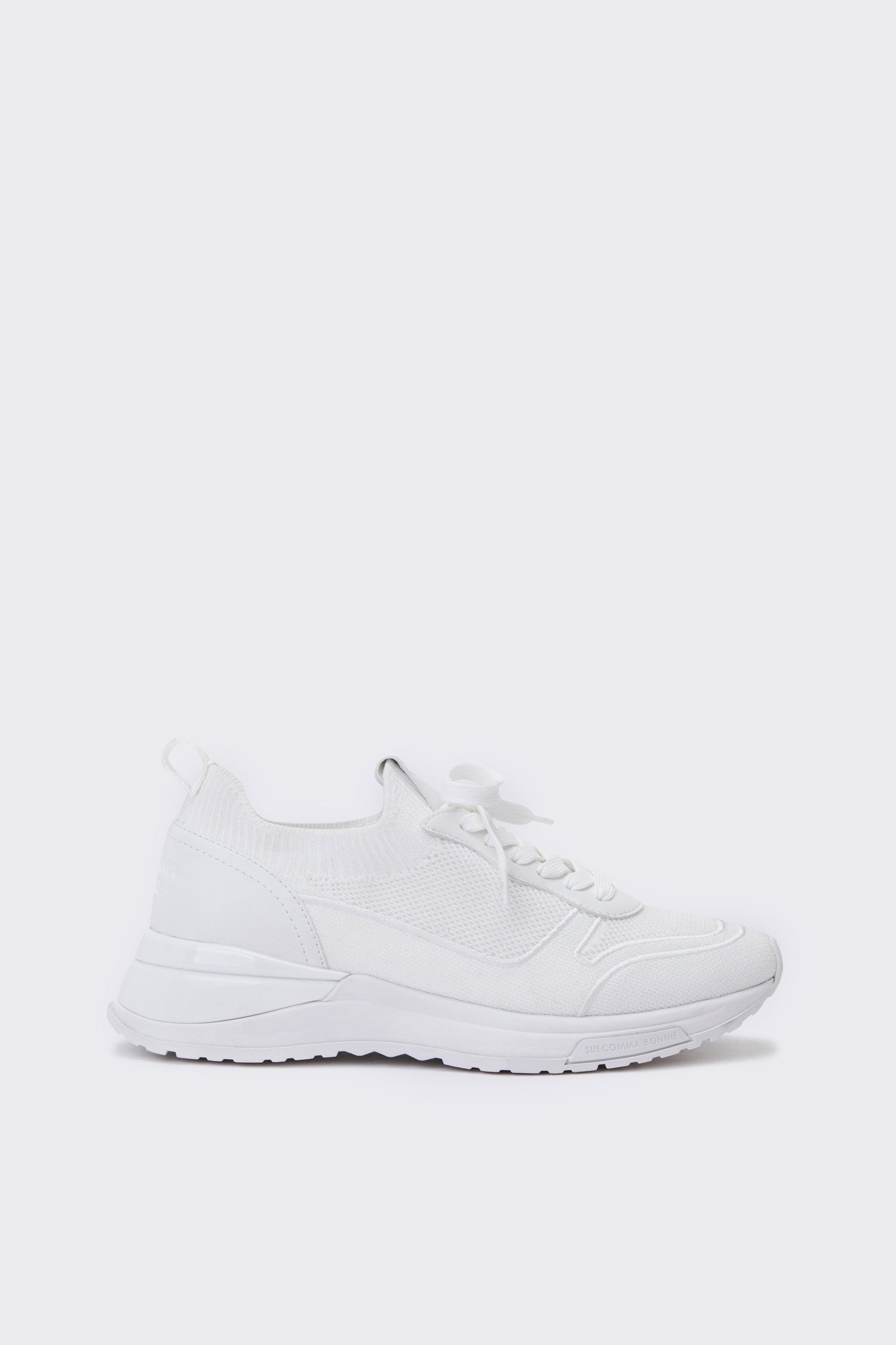 SUECOMMA BONNIE Leather patch knit sneakers(white)  DG4DS24003WHT