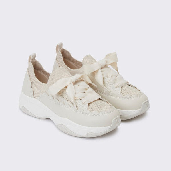 SUECOMMA BONNIE Wave knit sneakers(ivory)  DG4DS24007IVY 23