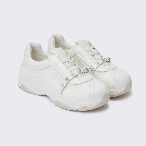 SUECOMMA BONNIE Dressy jewelry sneakers(white)  DG4DS24011WHT 2