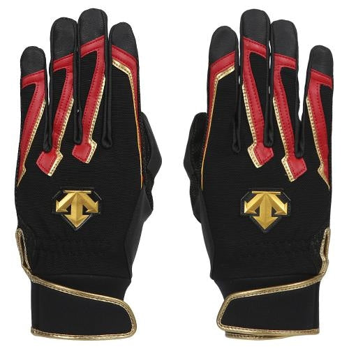 Descente Batting Gloves (Black&Gold&Red)