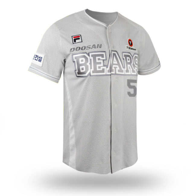 KBO Doosan Bears Authentic Baseball Jersey (Away) Grey 3