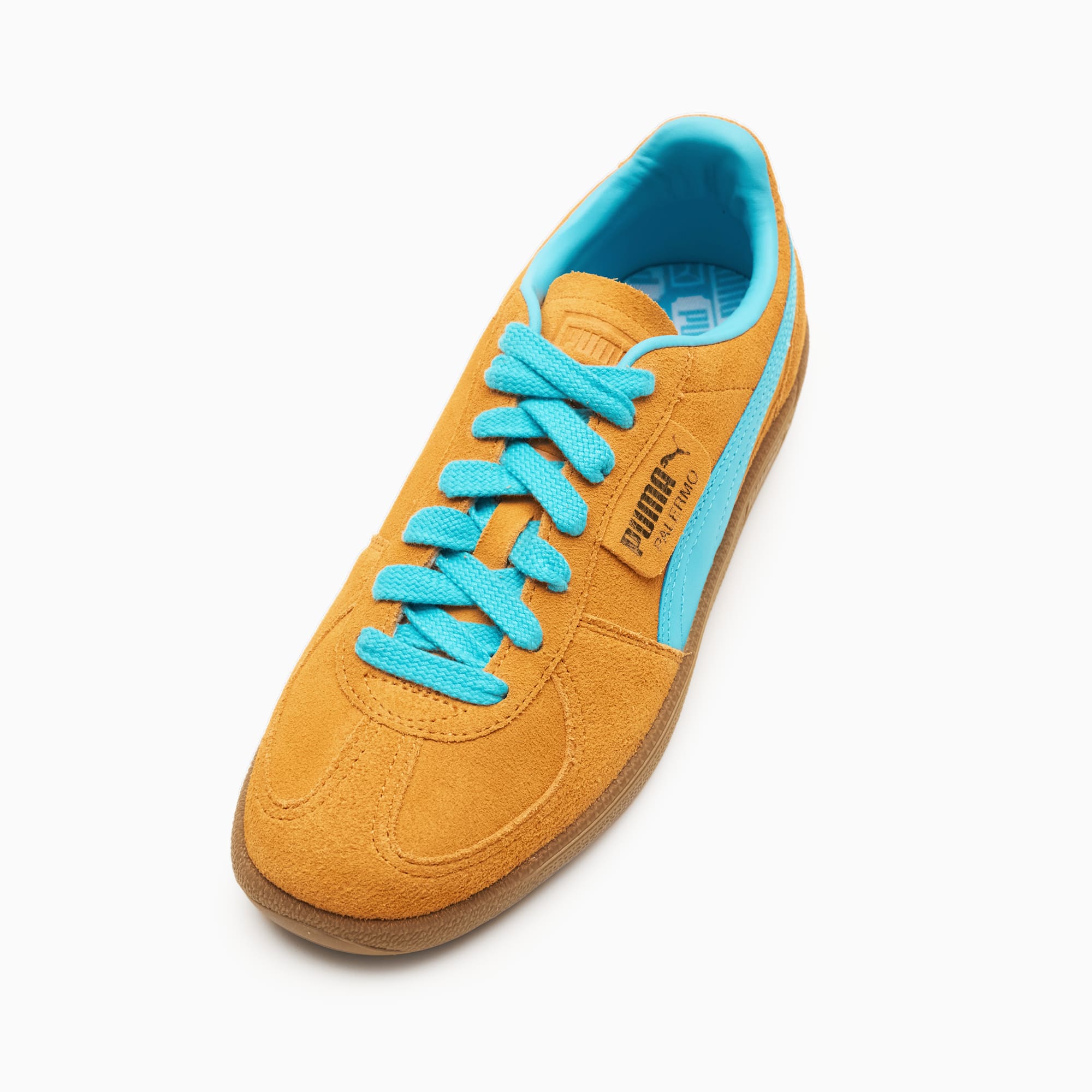 PUMA Palermo Sneakers 396463_13 Dark Cheddar-Bright Aqua-PUMA Gold 6