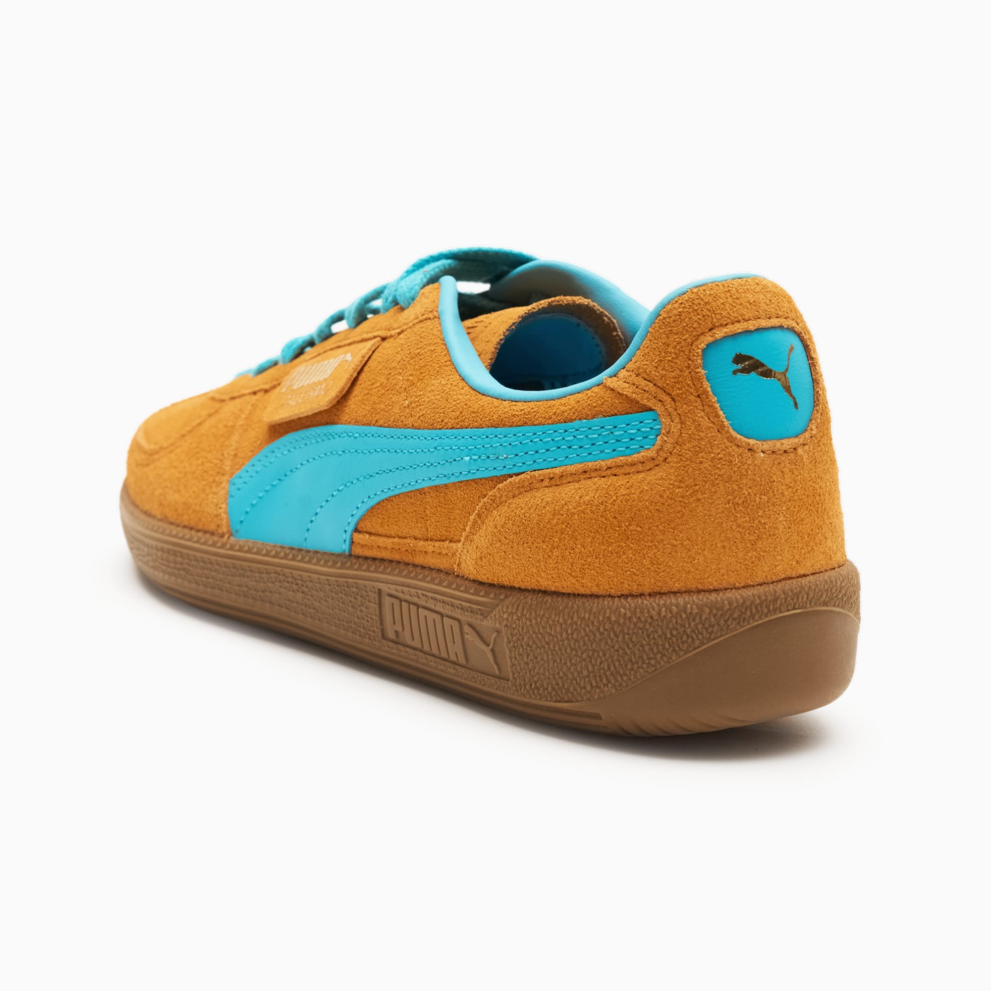 PUMA Palermo Sneakers 396463_13 Dark Cheddar-Bright Aqua-PUMA Gold 4