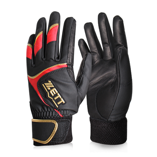 ZETT Batting Gloves (Black & Red)