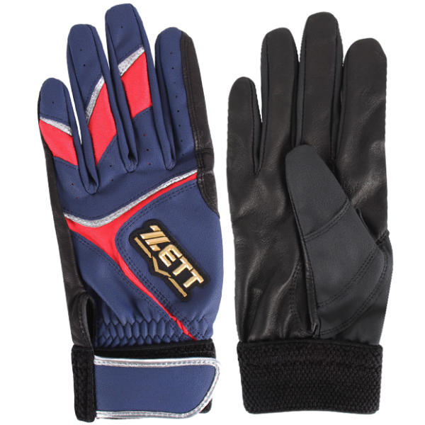 ZETT Batting Gloves (Navy & Red)