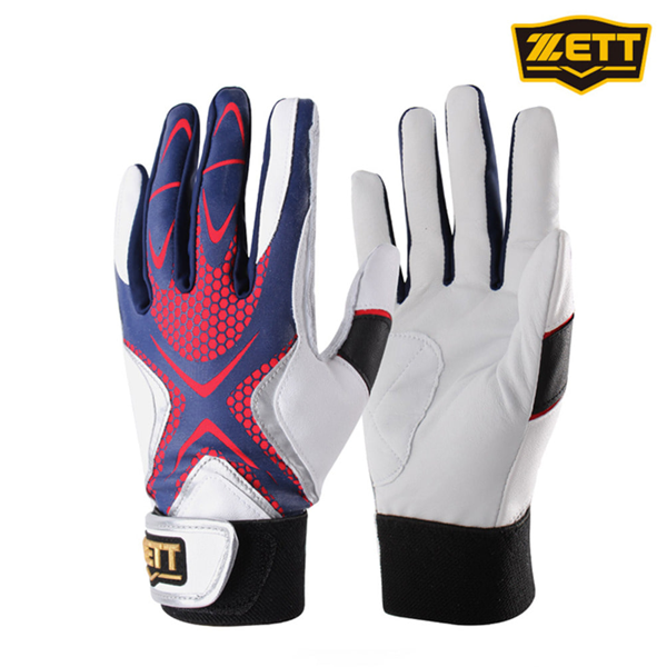 ZETT Batting Gloves (White & Navy)