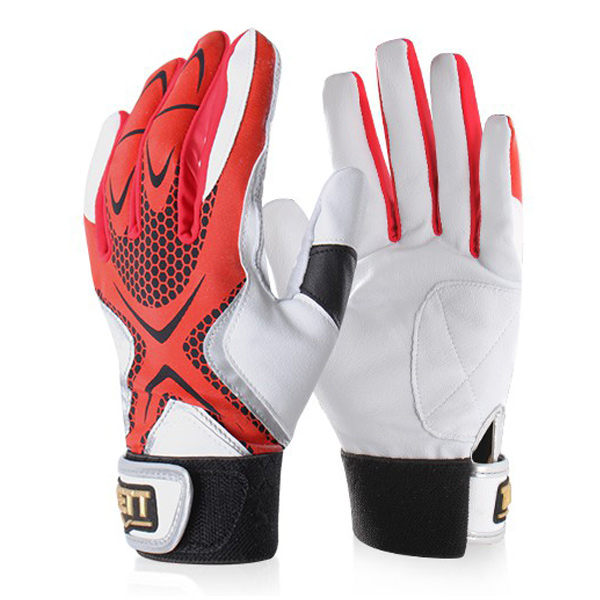 ZETT Batting Gloves (White & Red)