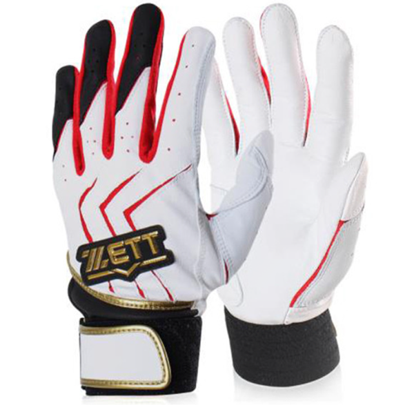 ZETT Span Batting Gloves (White & Red)