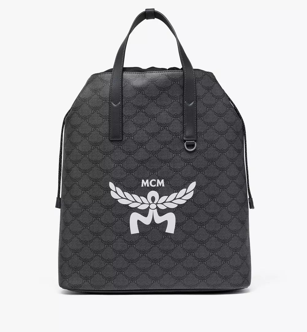 MCM HIMMEL DRAWSTRING BACKPACK IN LAURETOS Dark Grey