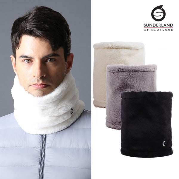 Sunderland Unisex Winter Fur Neck Gaiter Black/White/Grey