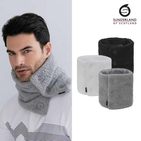 Sunderland  Unisex Boa Fleece Neck Warmer Grey/Black/White