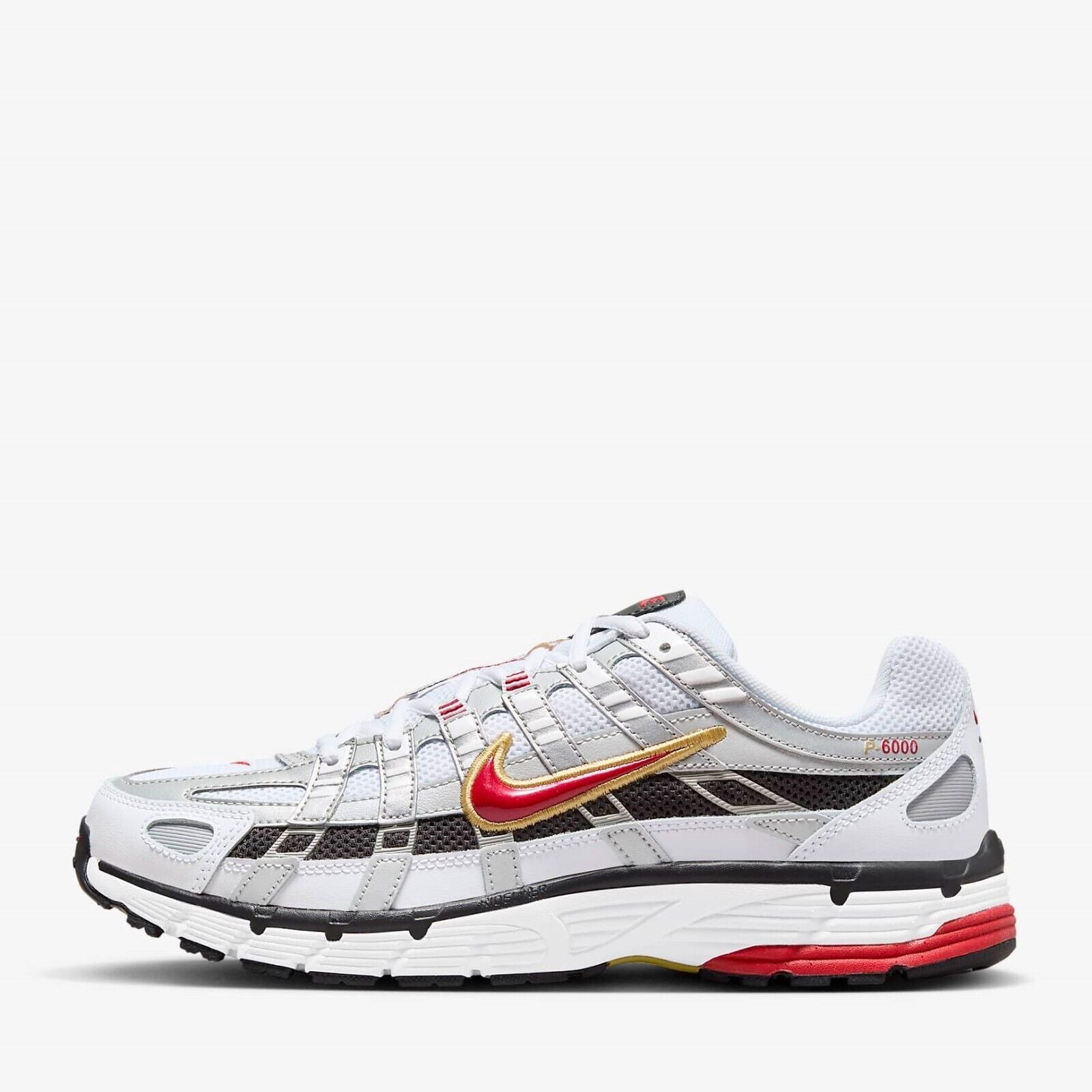 Nike P-6000 Shoes Sneakers White/Metallic Platinum/Red CD6404-102