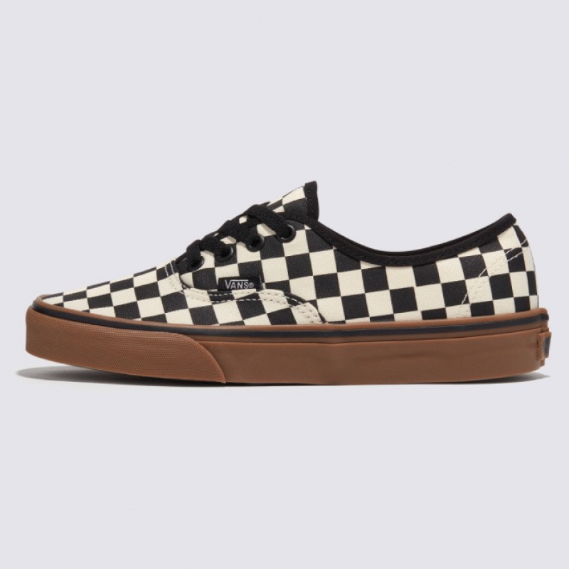 Vans Authentic Checkerboard GumSole Sneakers Black/White/Gum VN0004MKIBB 4