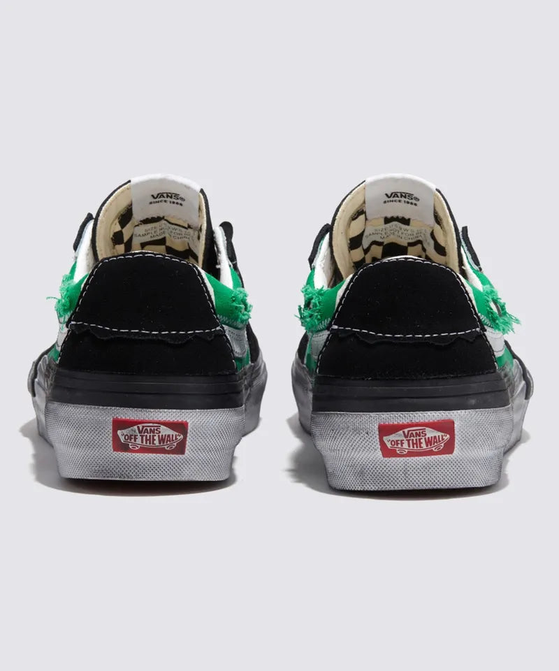 Vans Stressed Check Reconstruct SK8-Low Skate Sneakers Green VN0009QSYJ7 4