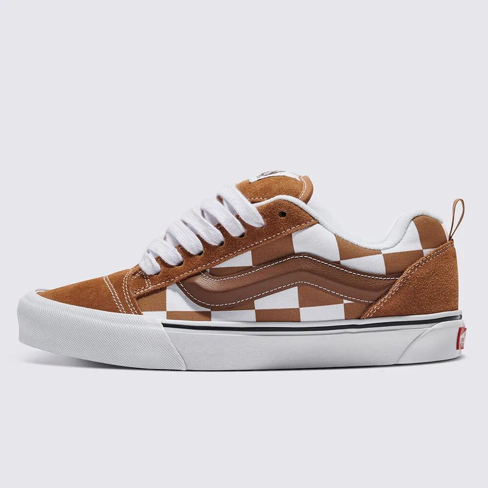 Vans Mega Check Knu Skool Skate Sneakers Shoes Brown/White VN000CRPBRO