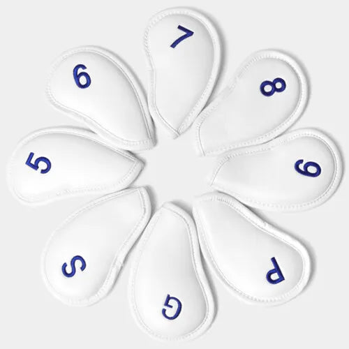 Mizno PU Iron Head Cover Set 8PCS #5-9/Pw/Gw/Sw Golf Club Headcover White