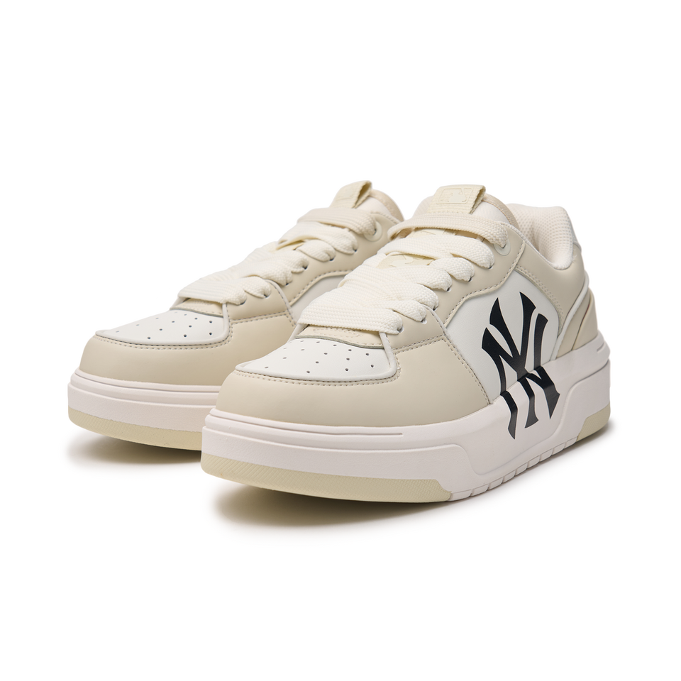 MLB Chunky Liner Basic New York Yankees Sneakers NY Logo Shoes Ivory 2