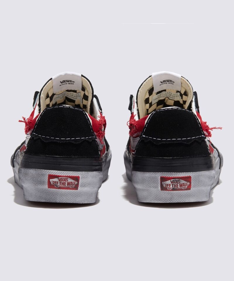 Vans Stressed Check Reconstruct SK8-Low Skate Sneakers Red VN0009QS458 US 4-13 3