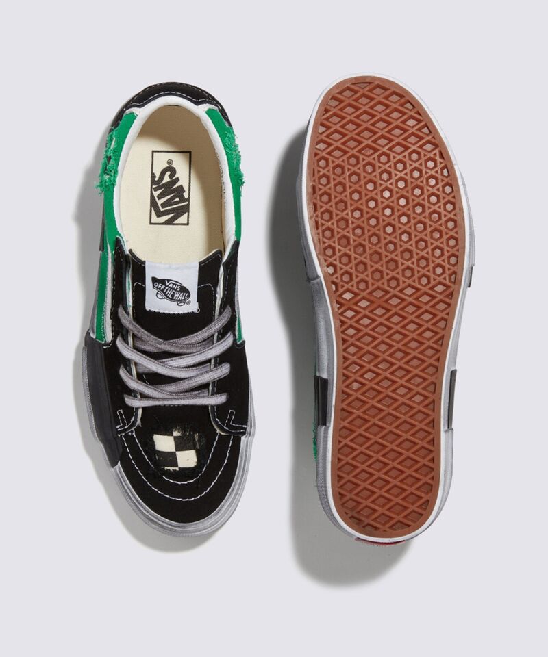 Vans Stressed Check Reconstruct SK8-Low Skate Sneakers Green VN0009QSYJ7 US 4-13 3