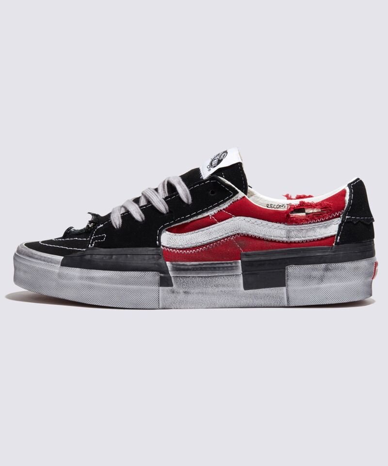 Vans Stressed Check Reconstruct SK8-Low Skate Sneakers Red VN0009QS458 US 4-13 6