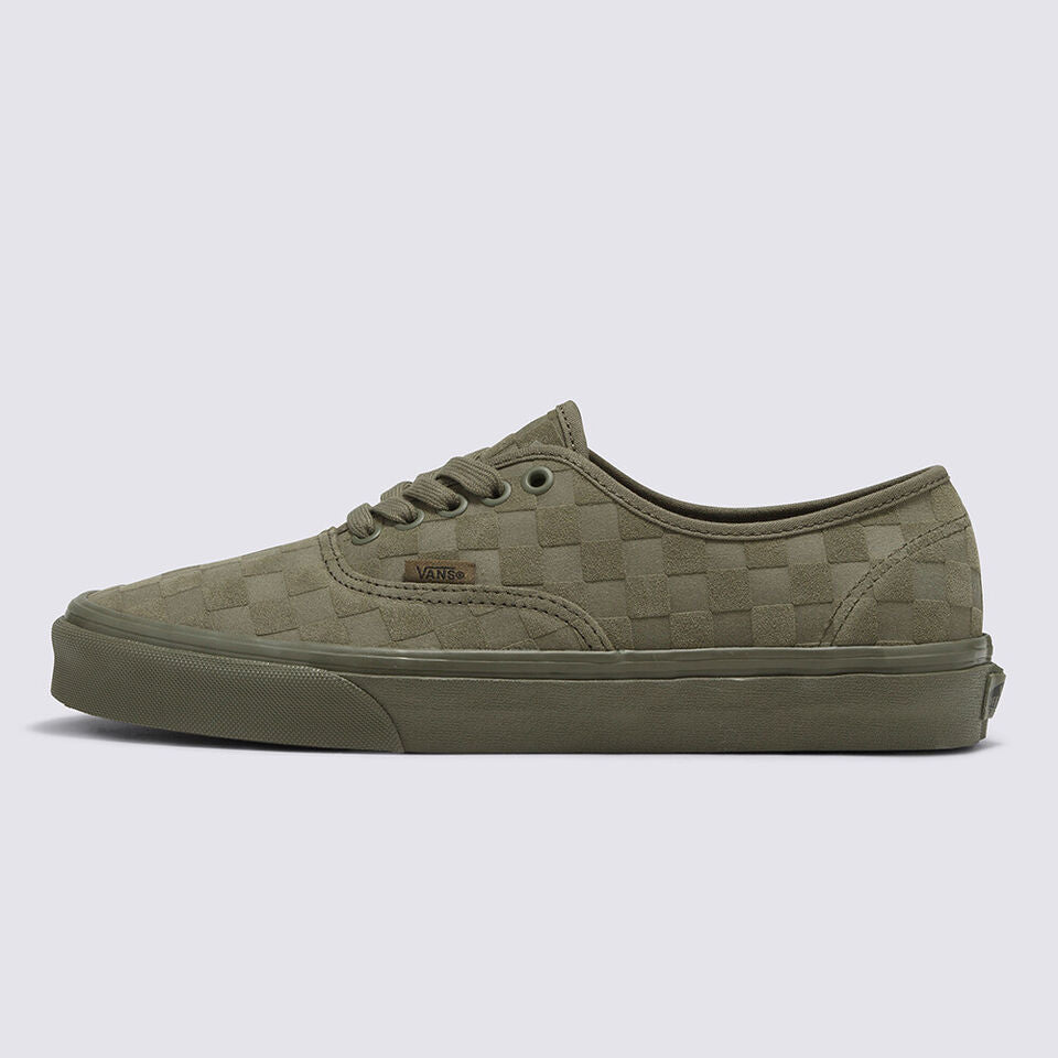 Vans Mono Checkerboard Authentic Skate Sneakers Shoes Olive VN000CRQOLV