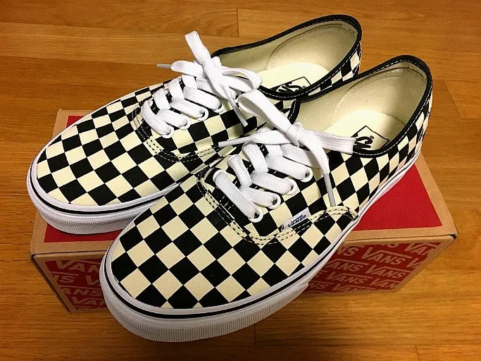 Vans Authentic Golden Coast Checkerboard Shoes Sneakers Black/White 7