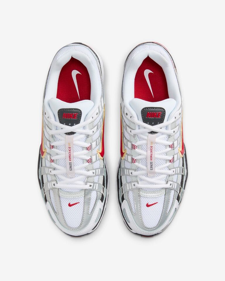 Nike P-6000 Shoes Sneakers White/Metallic Platinum/Red CD6404-102 6