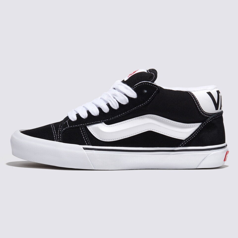 Vans Knu Mid Skate Shoes New Mid Sneakers Black/True White VN000CQ96BT