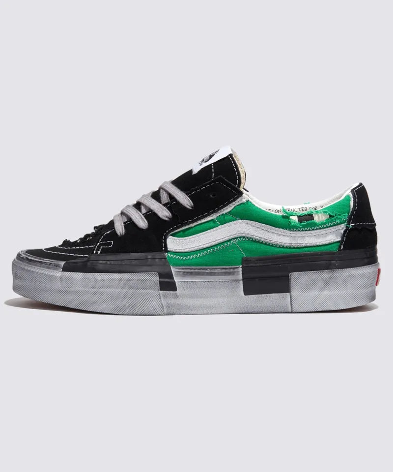 Vans Stressed Check Reconstruct SK8-Low Skate Sneakers Green VN0009QSYJ7