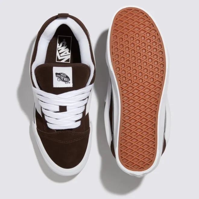 Vans Knu Skool Skate Sneakers Shoes Brown/White VN0009QCNWH 3