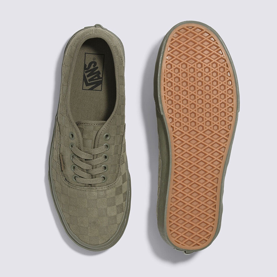 Vans Mono Checkerboard Authentic Skate Sneakers Shoes Olive VN000CRQOLV 2